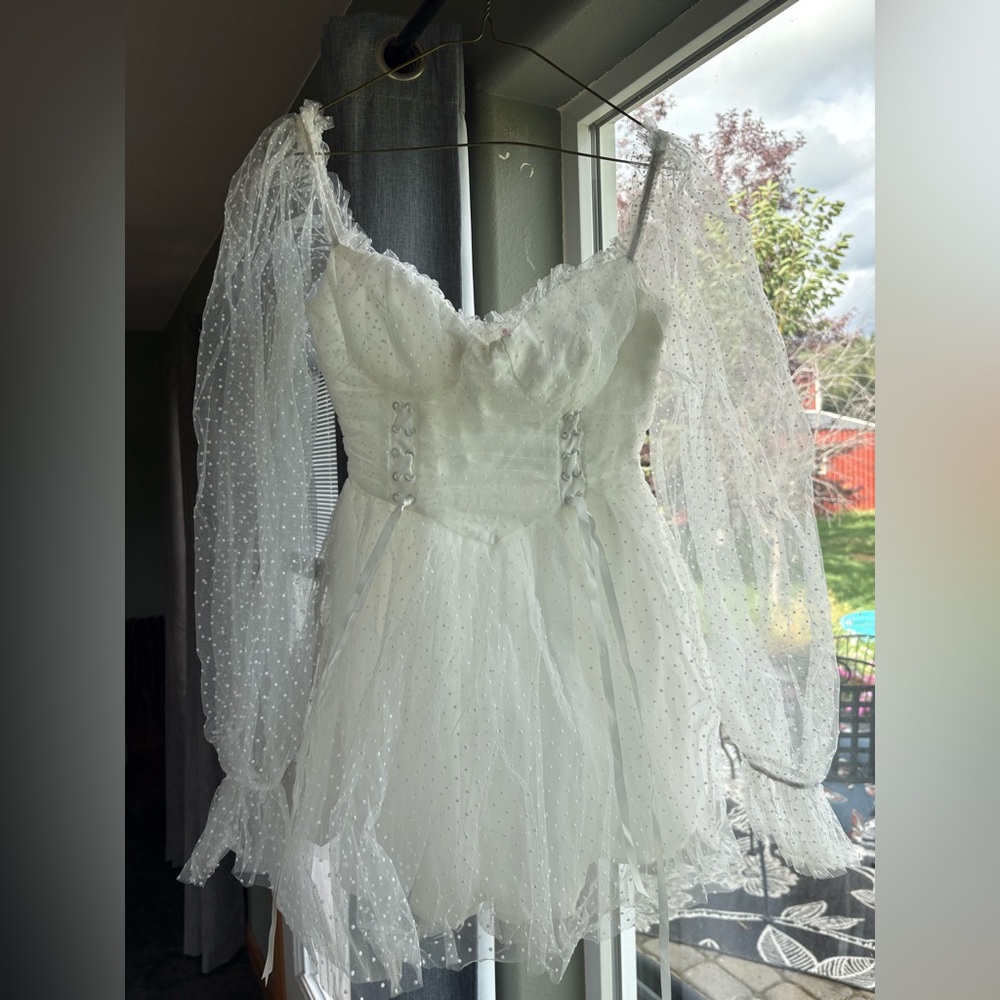 Sugar Thrillz White Polka Dot Dress